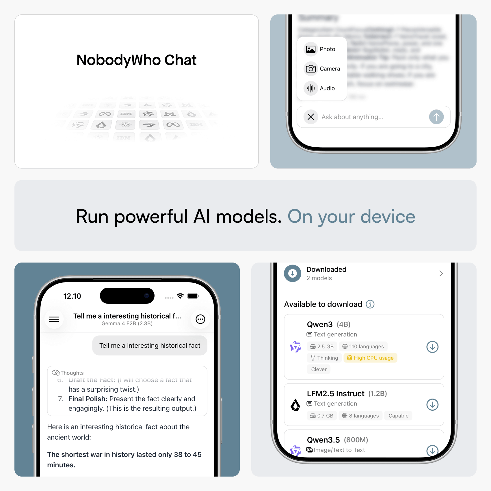 NobodyWho Chat app preview